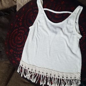 Crop Top with lace fringe